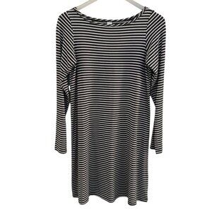 Yala | Gray And White Stripe Shift Dress Size Small